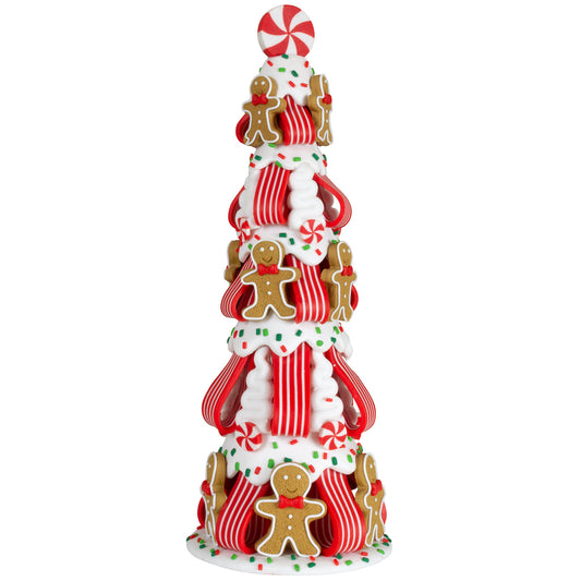 Lebkuchenbaum 30cm braun-weiß-rot
