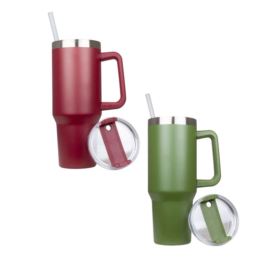 XL ISO-Thermobecher 1200 ml 2er pack grün+rot