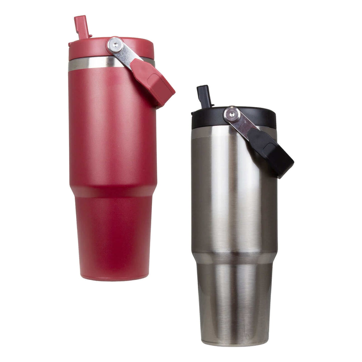 ISO-Thermobecher 900ml 2er Pack silber+rot