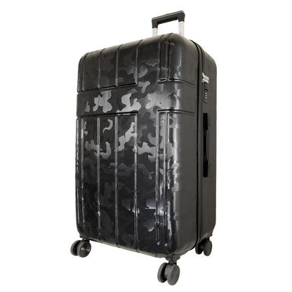 Hartschale Großer Reisekoffer Camouflage Flecktarn schwarz