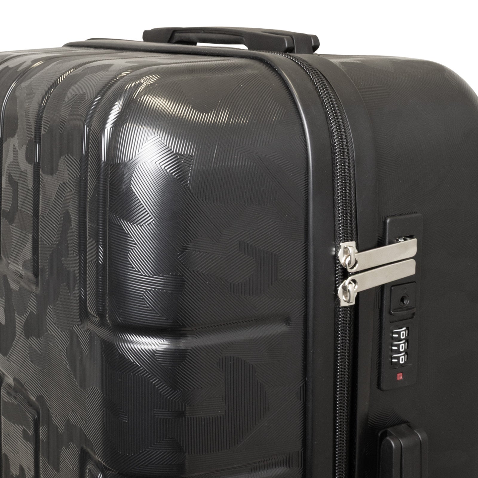Hartschale Handgepäck Koffer Camouflage Flecktarn schwarz