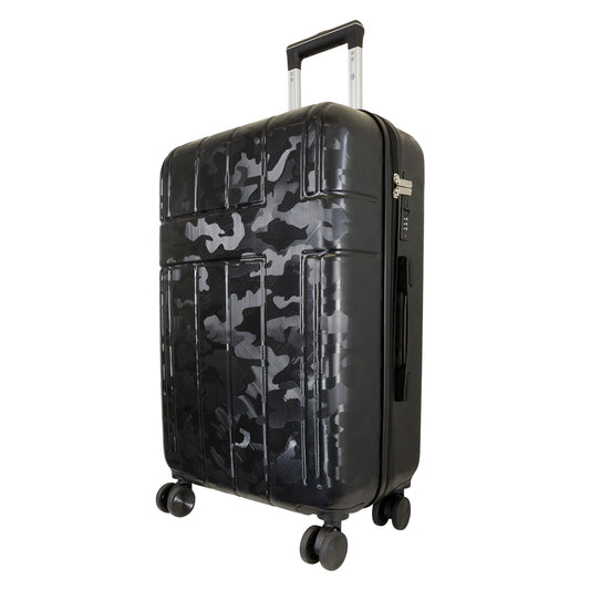 Hartschale Mittlerer Reisekoffer Camouflage Flecktarn schwarz