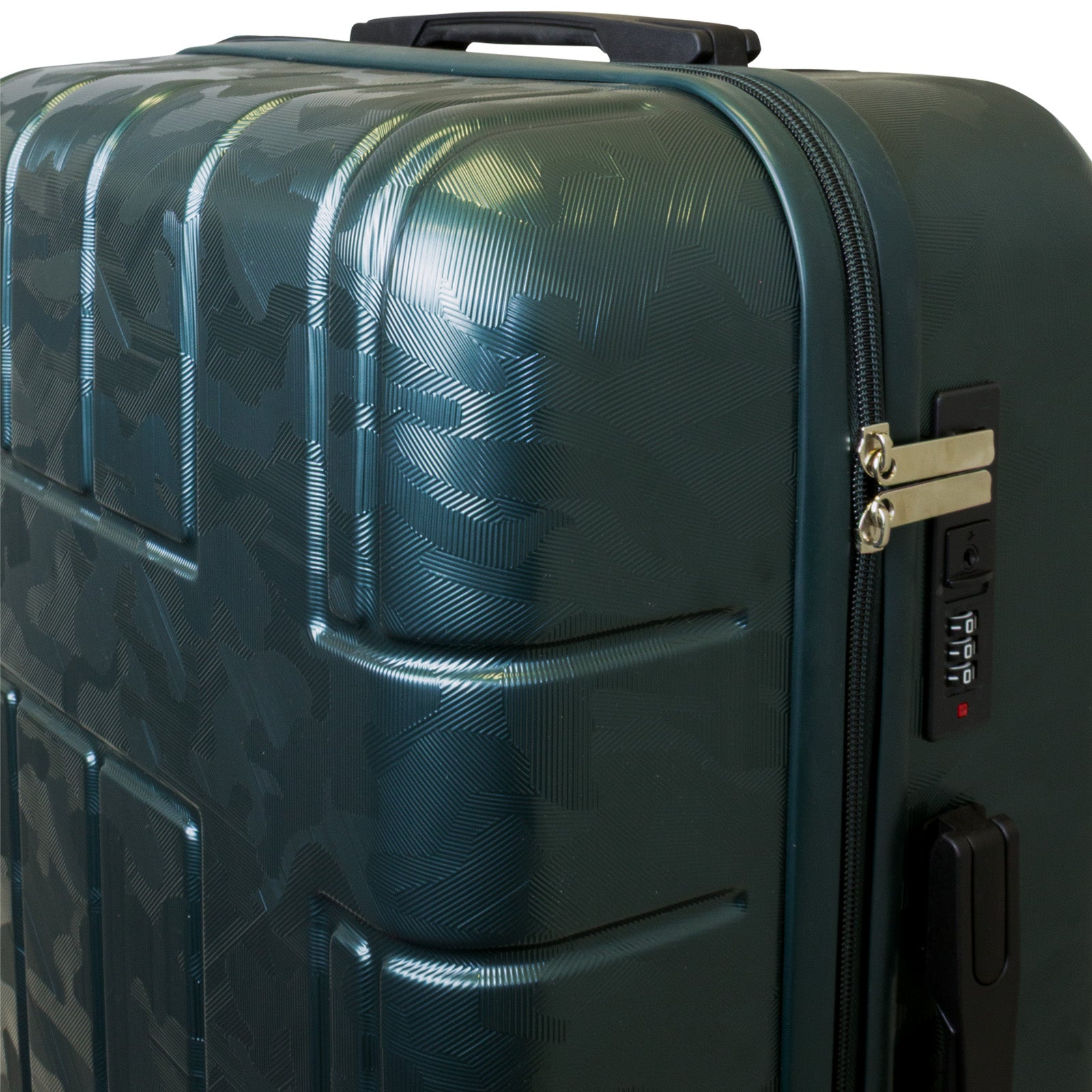 Hartschale Handgepäck Koffer Camouflage Flecktarn dunkel-grün