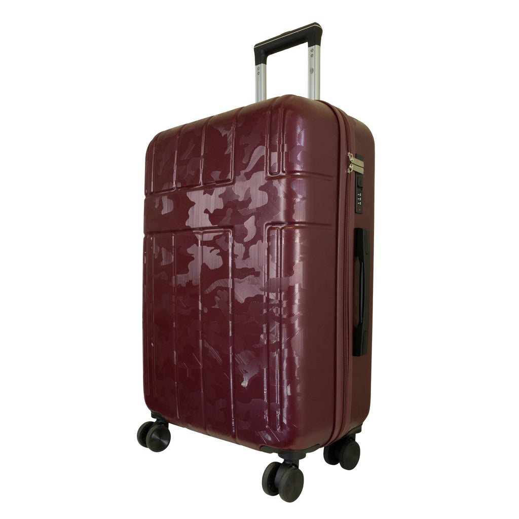 Hartschale Mittlerer Reisekoffer Camouflage Flecktarn dunkel-rot