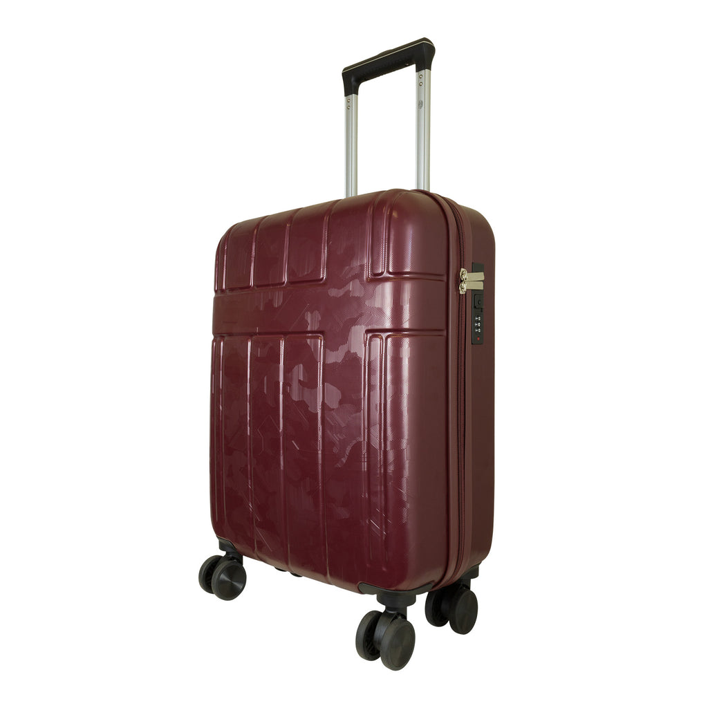 Urban Camouflage ABS-Hartschalen-Handgepäckkoffer Adventure Line in DarkGreen DarkRed ShinyBlack