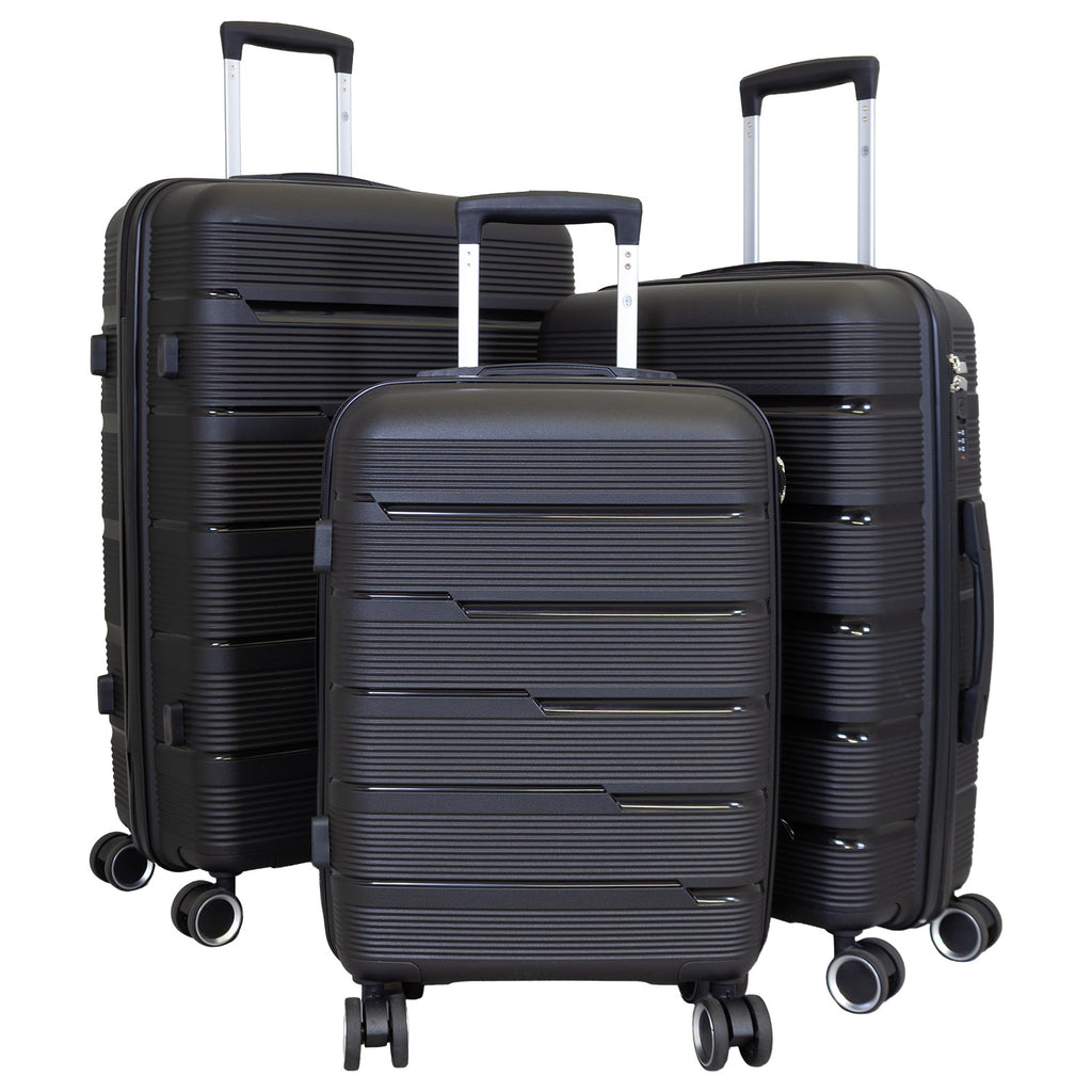 Hartschalen PP Kofferset 3tlg Aruba schwarz