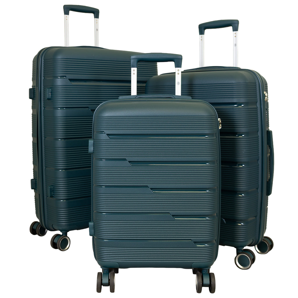 Hartschalen PP Kofferset 3tlg Aruba dunkel-grün