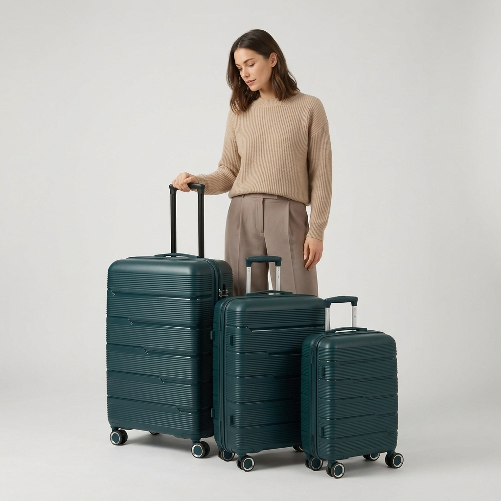 PP-Hartschalen-Kofferset 3tlg Aruba in vielen Farben - Reisekoffer - Weekender - Handgepäck