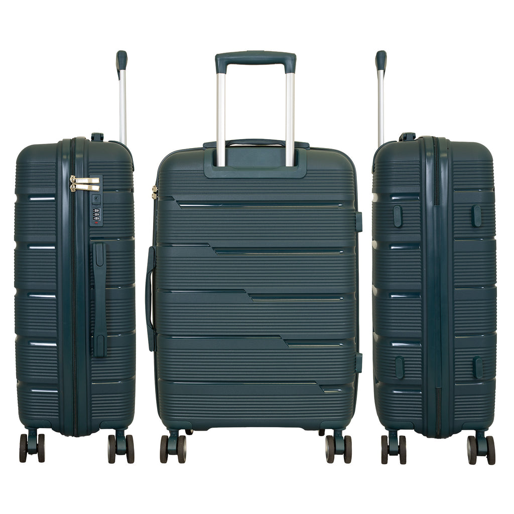 Hartschalen PP Kofferset 3tlg Aruba dunkel-grün