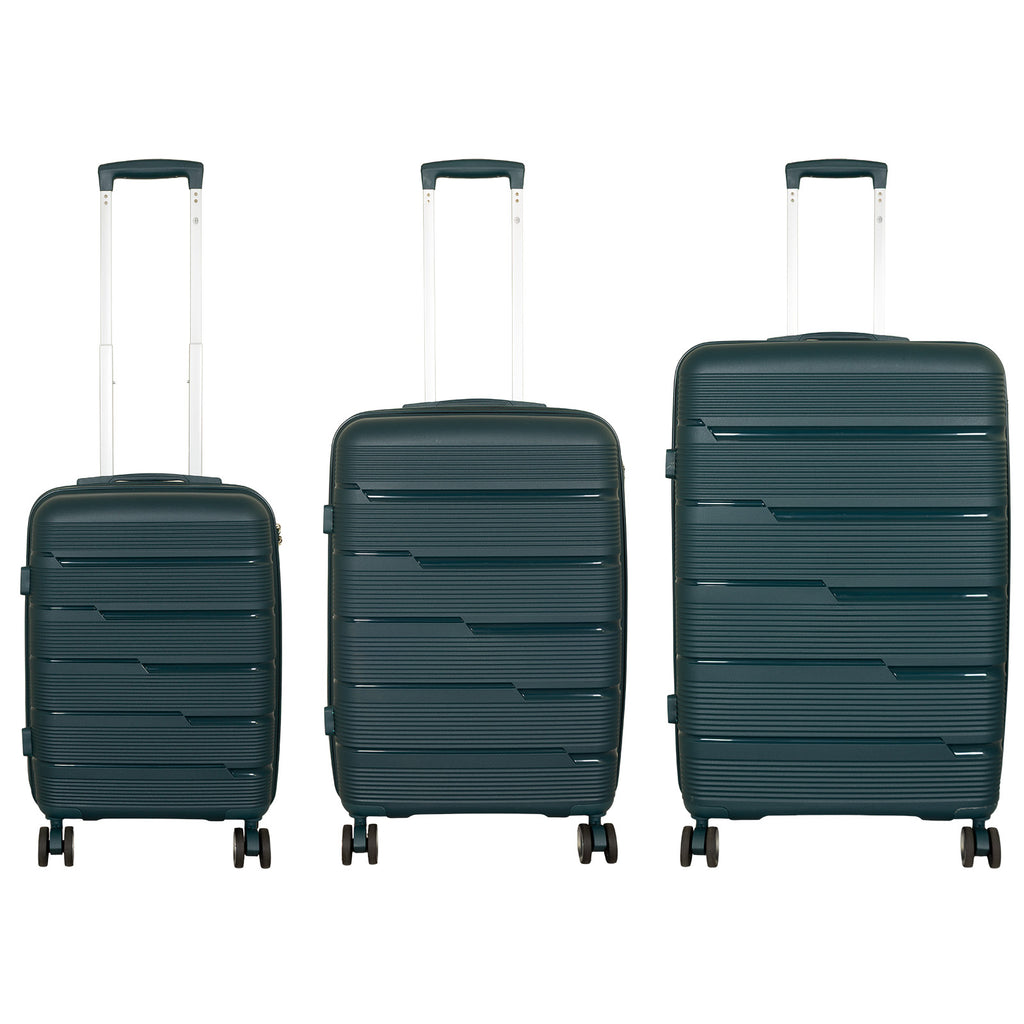 Hartschalen PP Kofferset 3tlg Aruba dunkel-grün