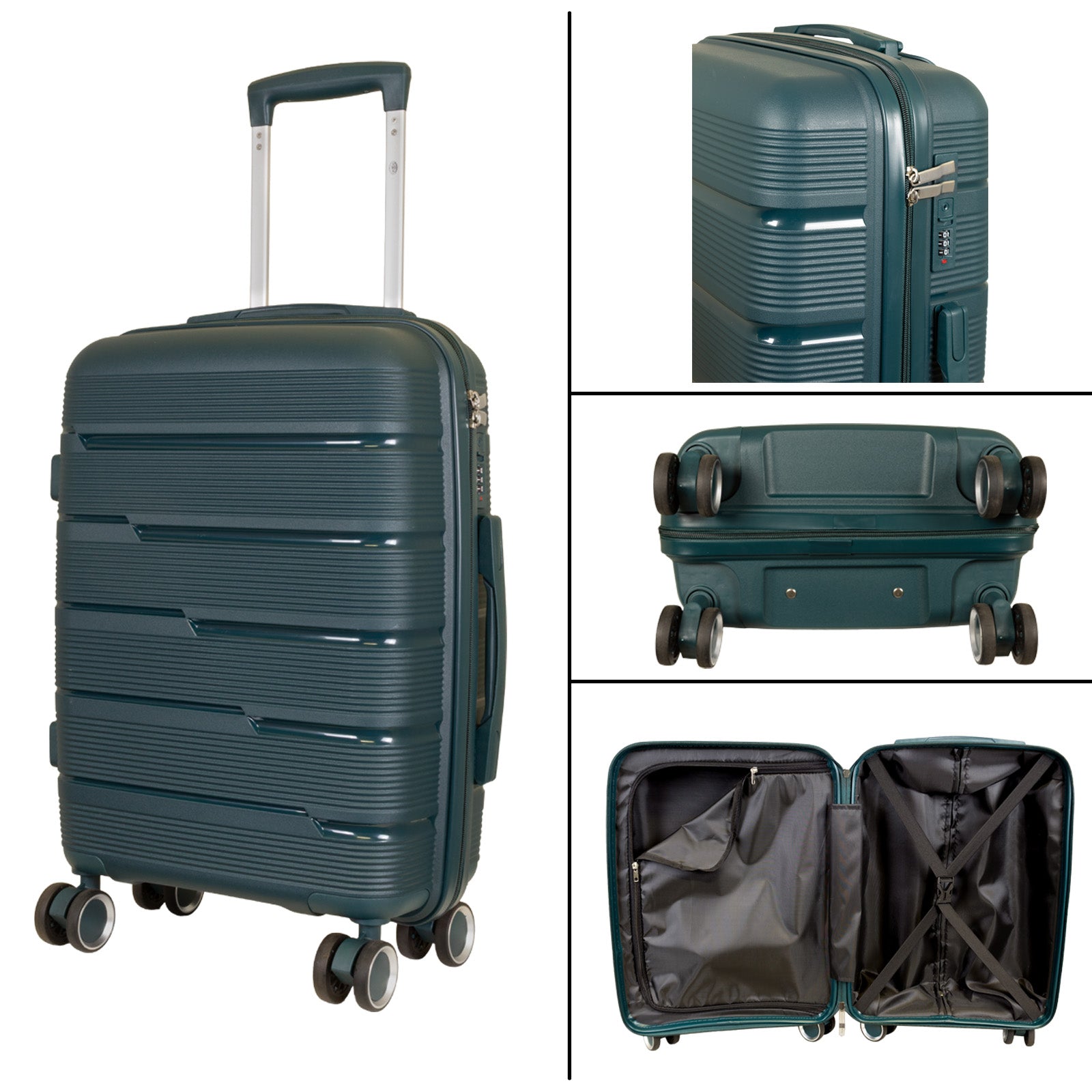 PP-Hartschalen-Kofferset 3tlg Aruba in vielen Farben - Reisekoffer - Weekender - Handgepäck