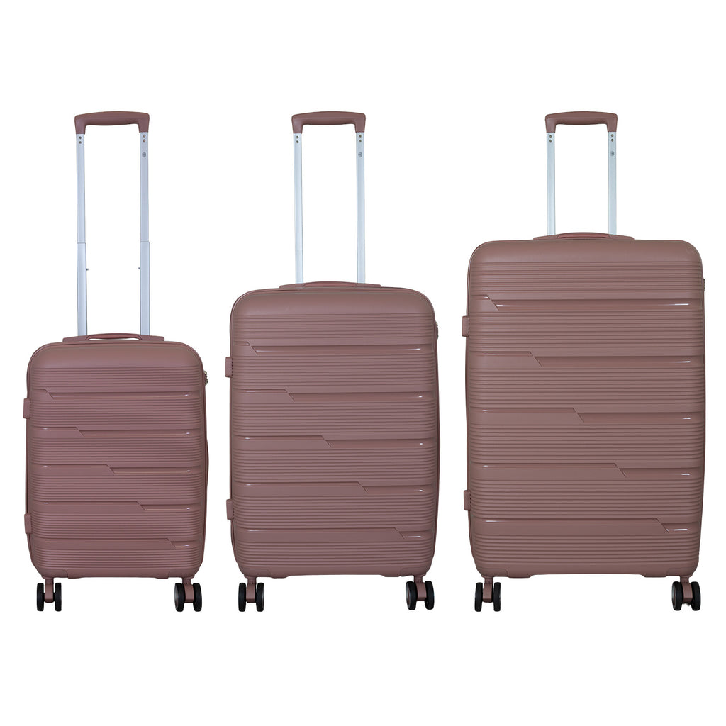 Hartschale PP Reisekoffer Aruba roségold in 3 Größen