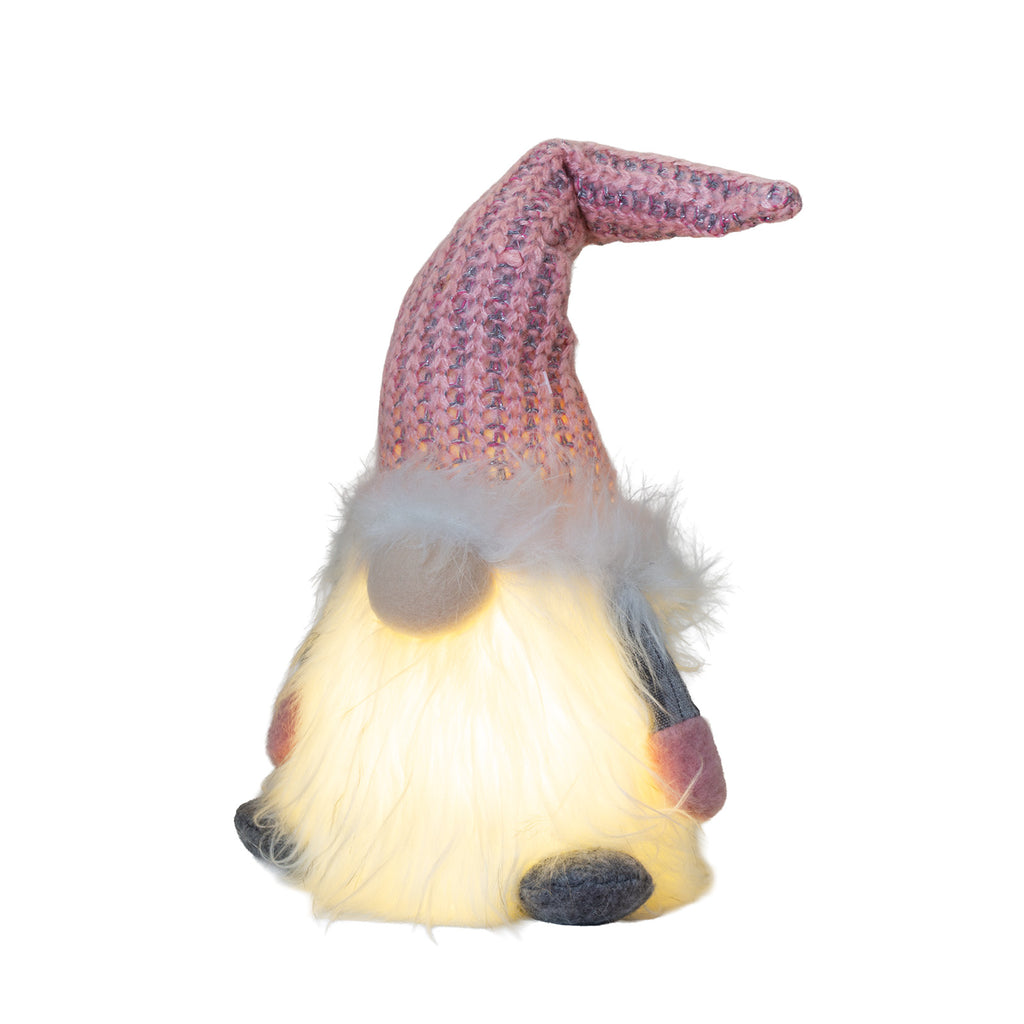 Wichtel mit LED sitzend 24cm (36cm) 2 Designs leuchtet warmweiß