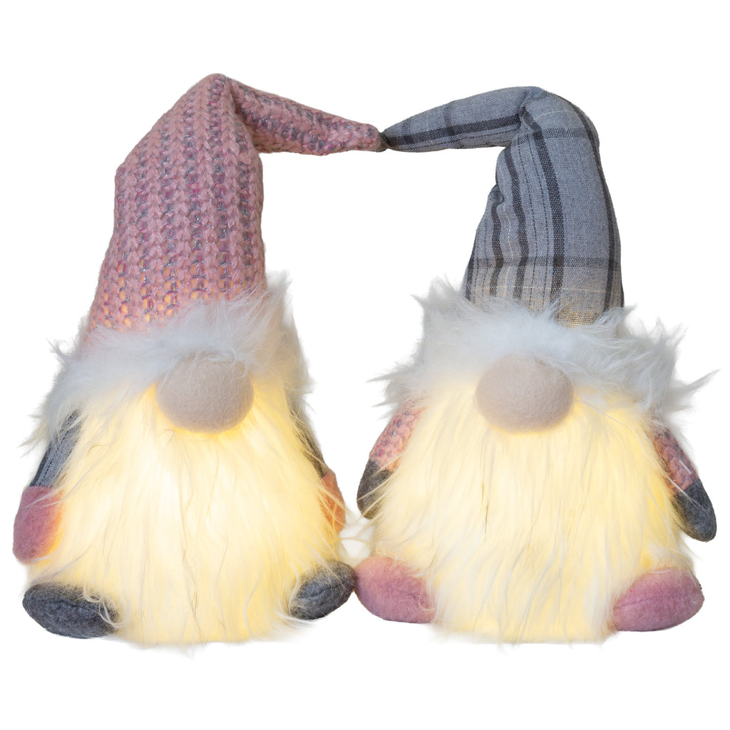 Wichtel mit LED sitzend 24cm (36cm) 2 Designs leuchtet warmweiß