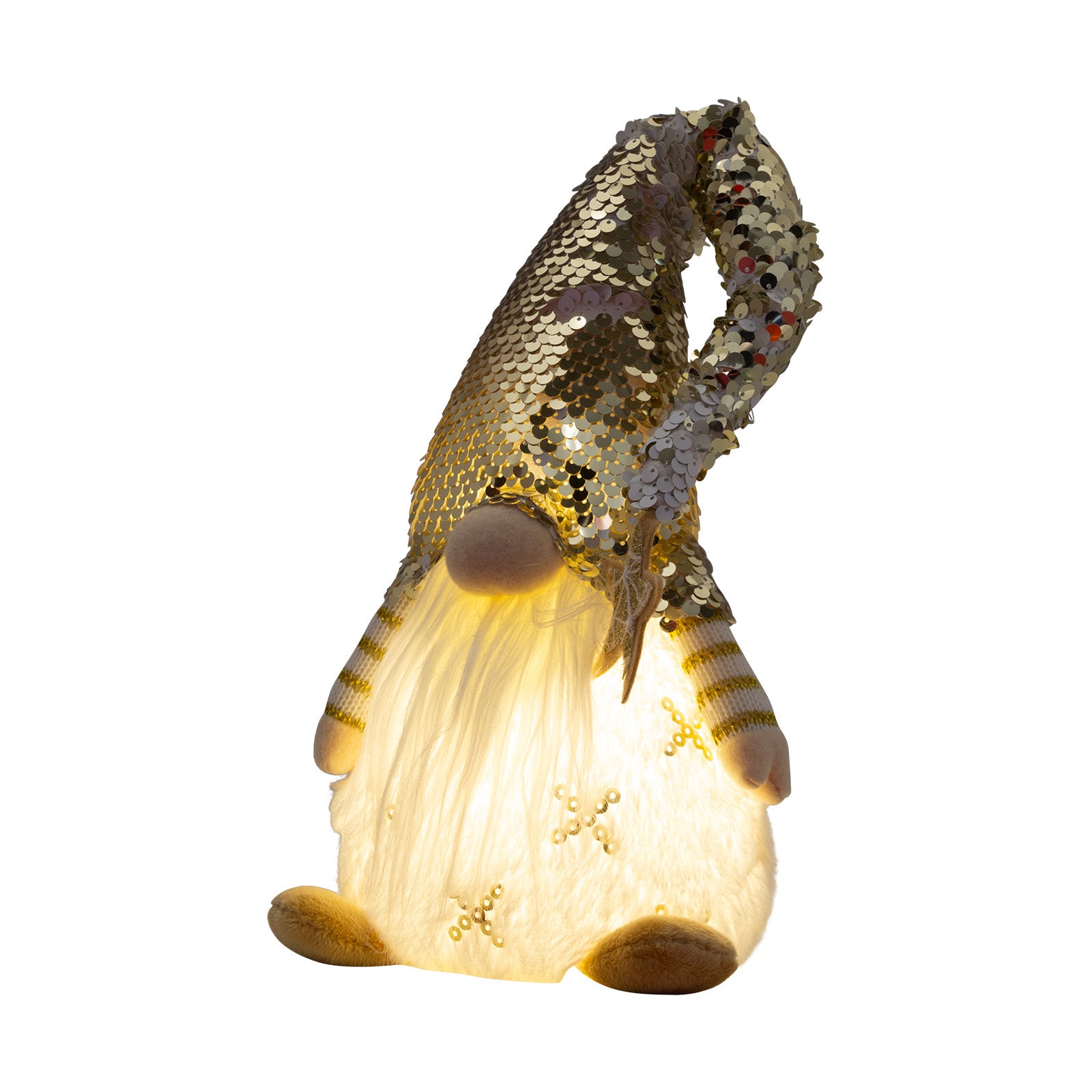 Wichtel mit LED sitzend 25cm (42cm) 2 Designs leuchtet warmweiß