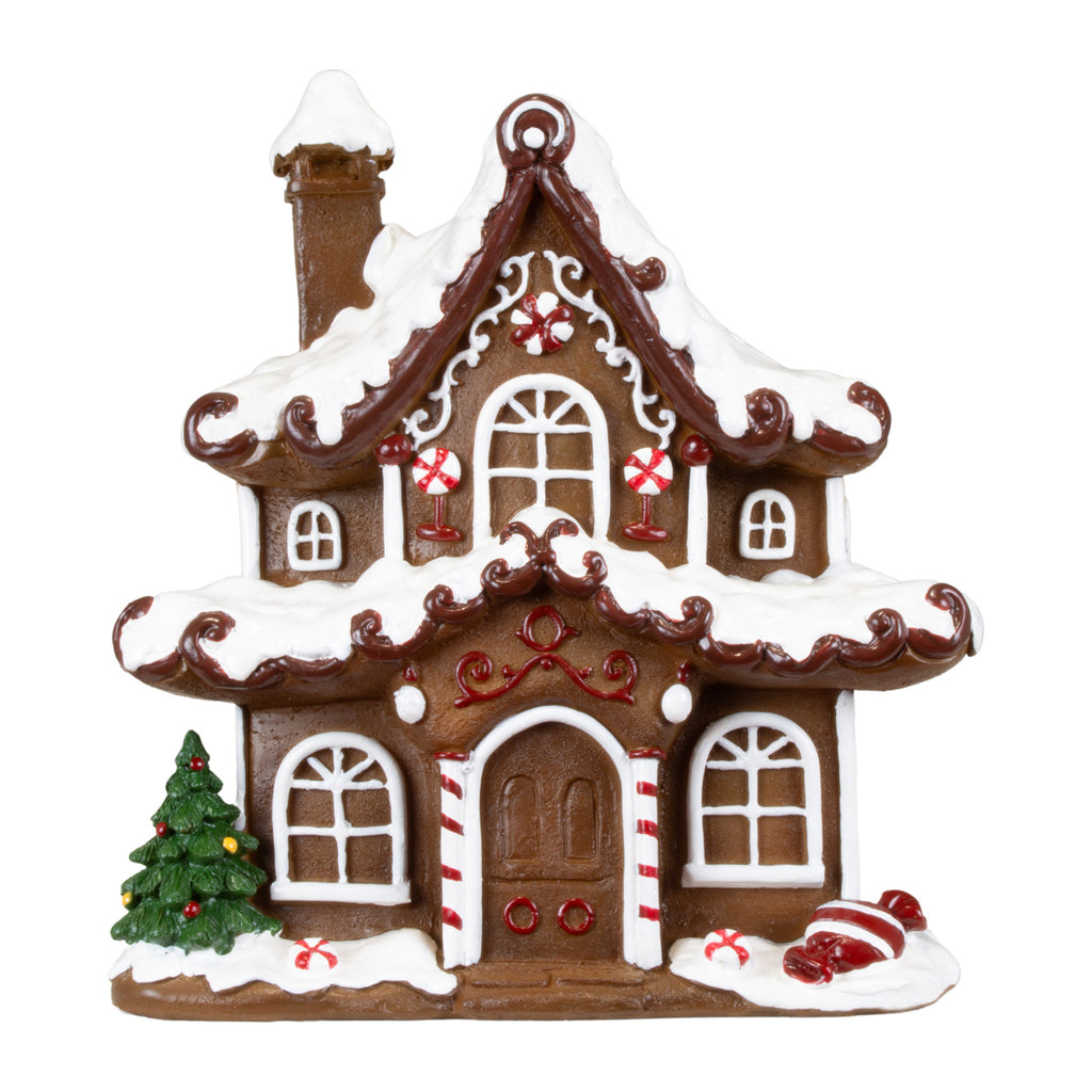 Lebkuchenhaus, 17 cm in Schokoladenfarbe