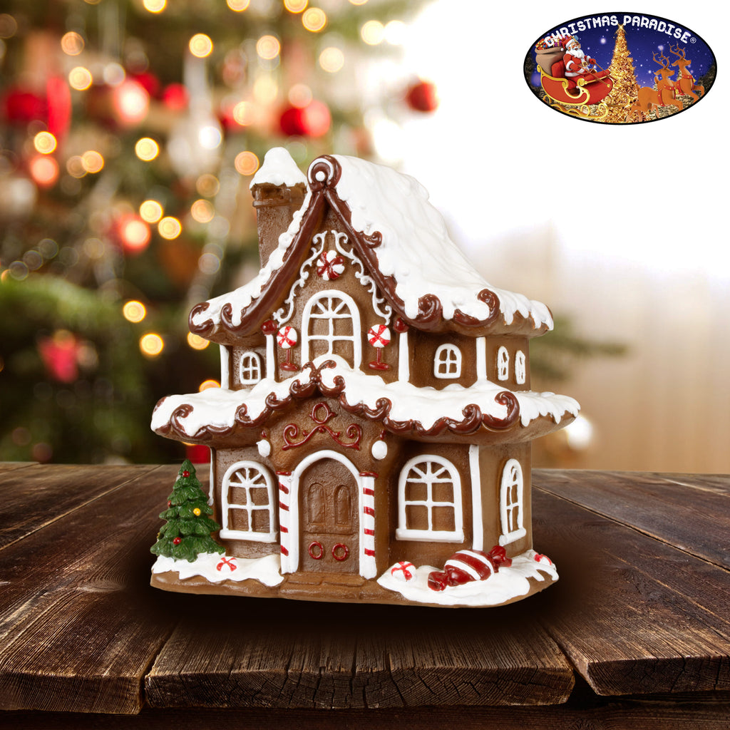Lebkuchenhaus, 17 cm in Schokoladenfarbe