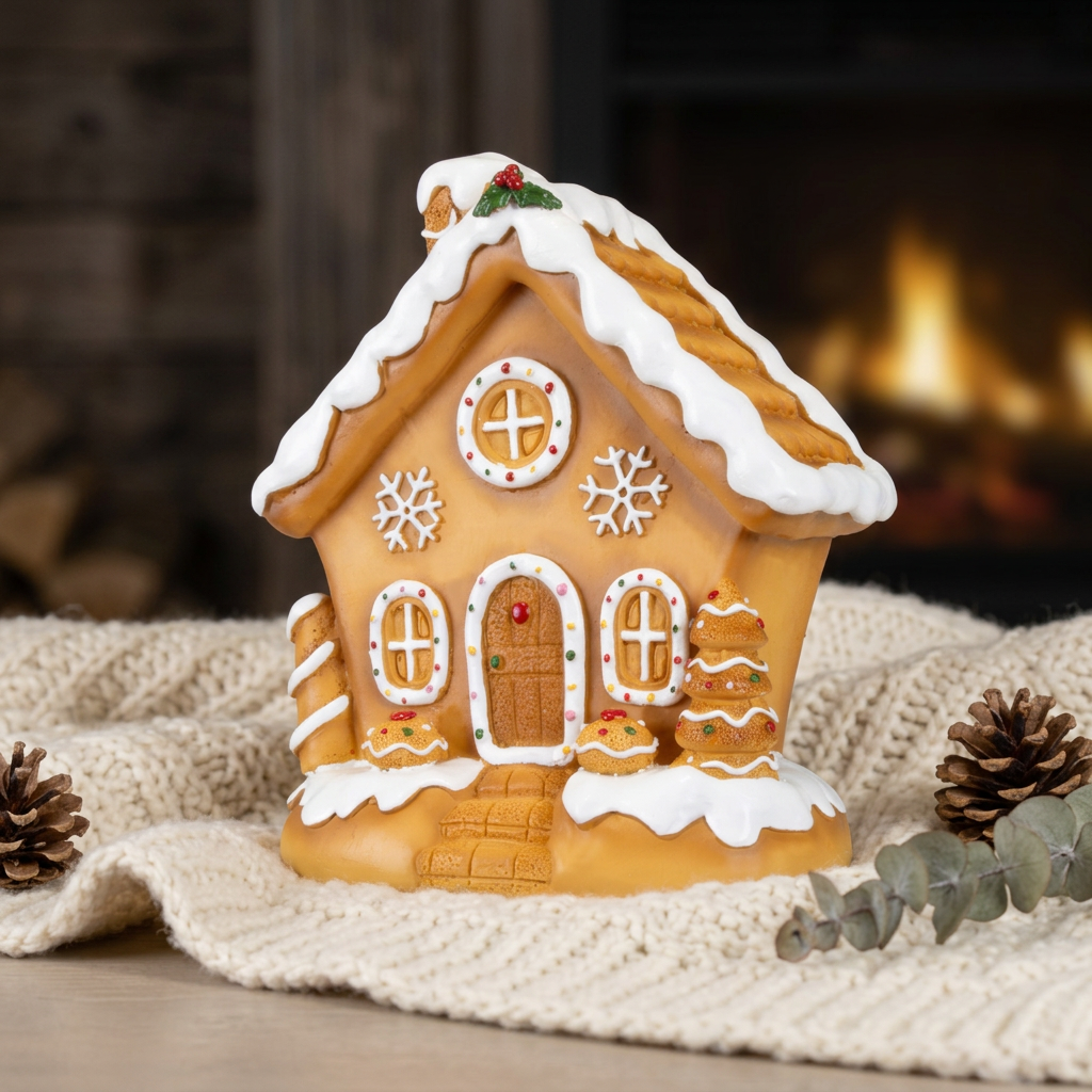 Gingerbread house 15cm brown