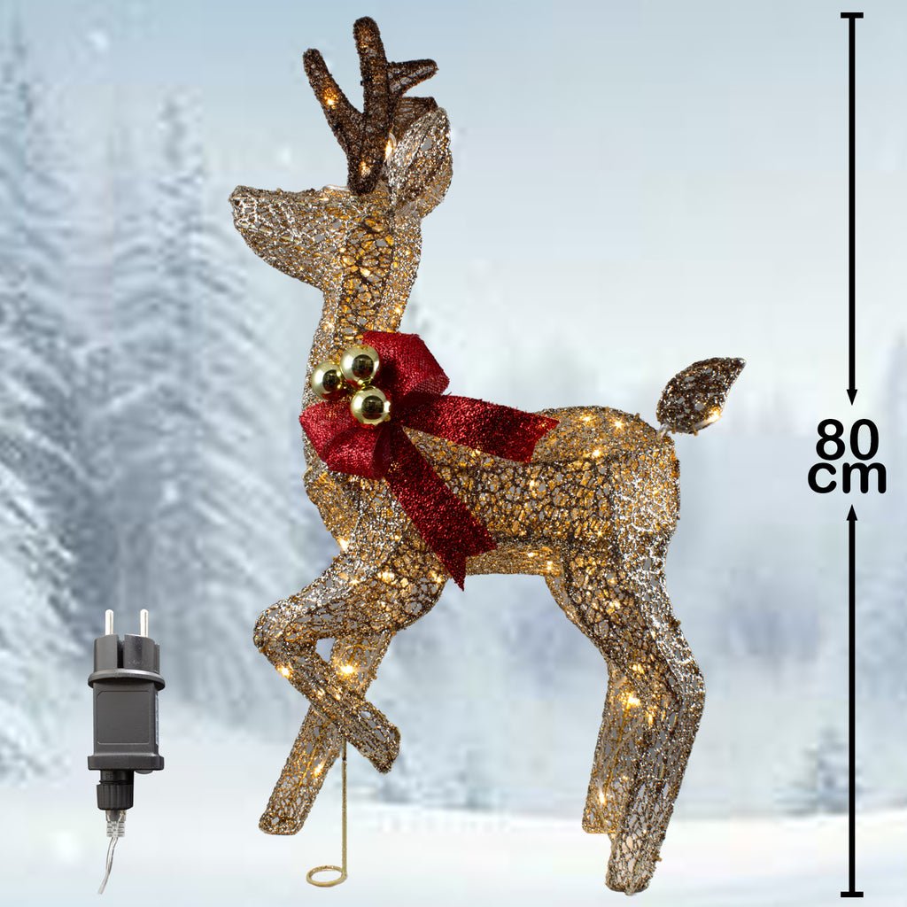 LED Rentier 80 cm Weihnachtsdeko Outdoor & Indoor
