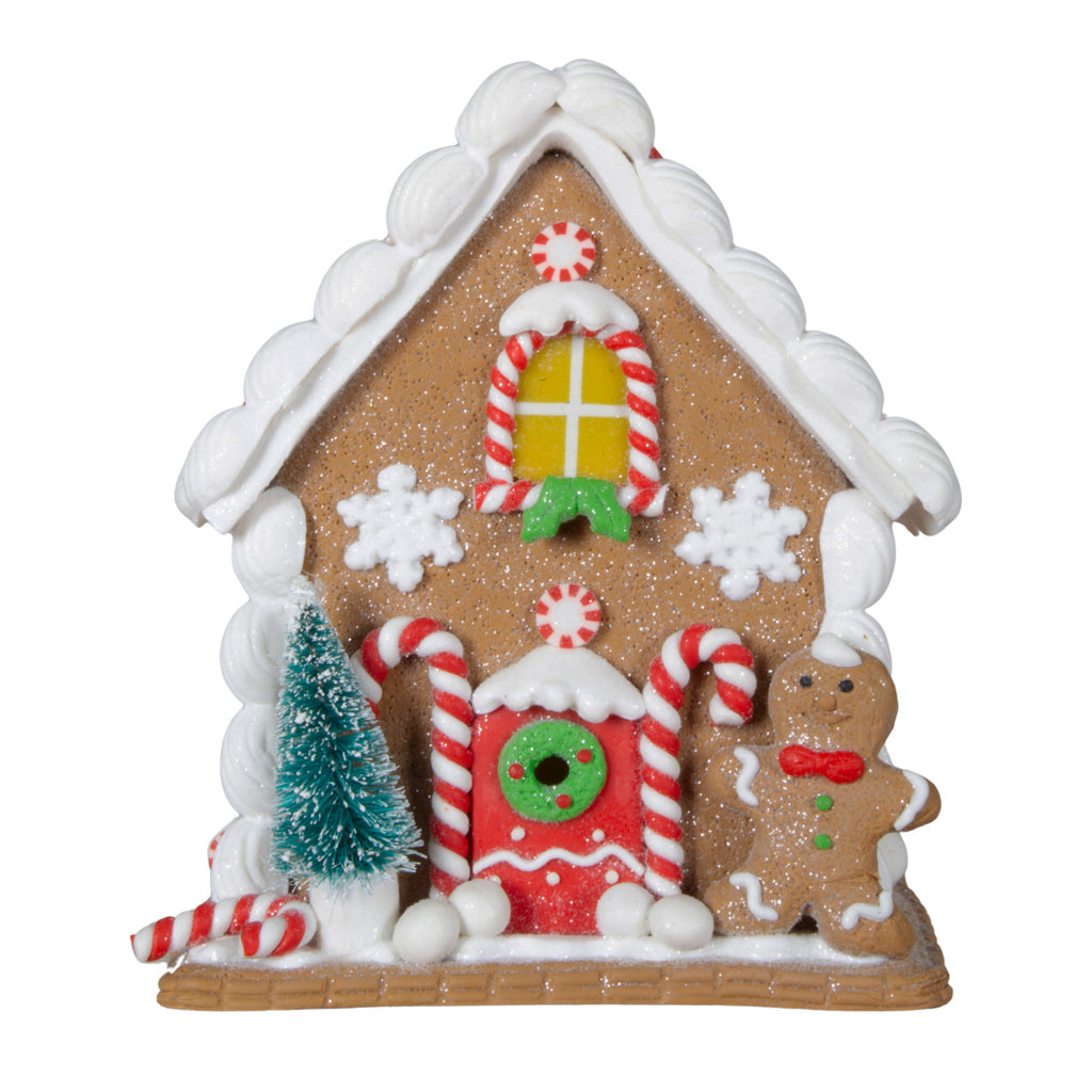 LED Lebkuchenhaus 14cm braun