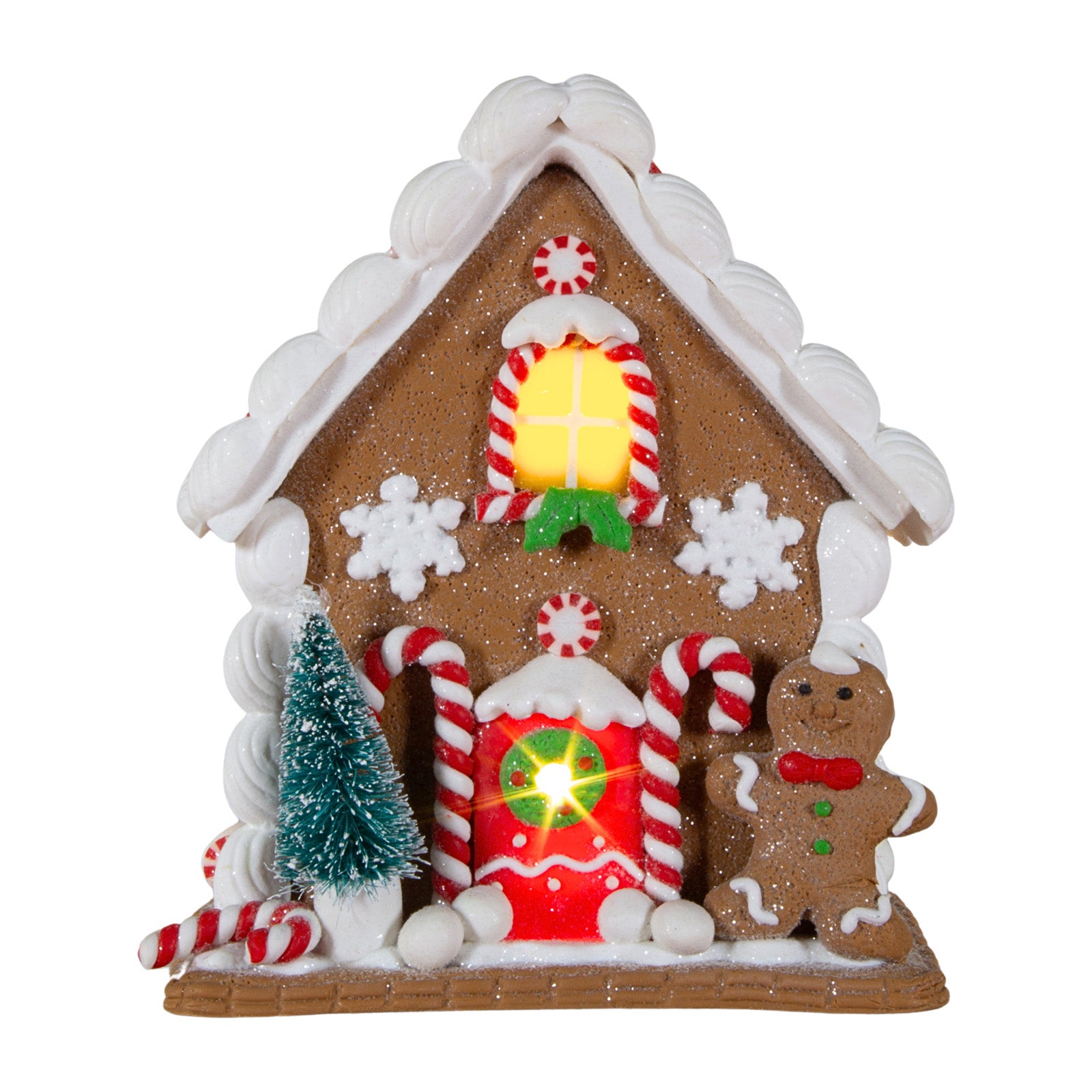 LED Lebkuchenhaus 14cm braun