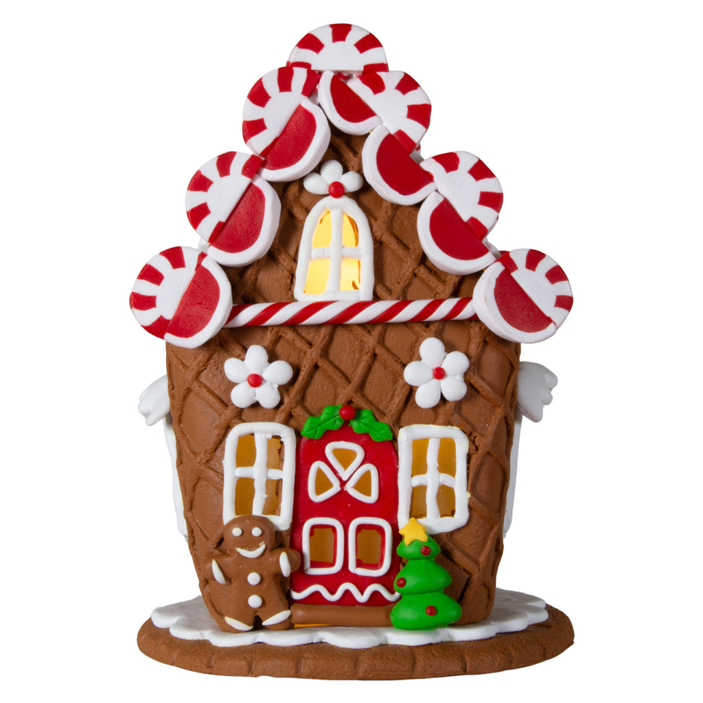 LED Lebkuchenhaus 14cm bunt
