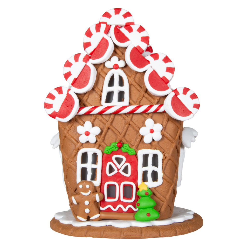 LED Lebkuchenhaus 14cm bunt
