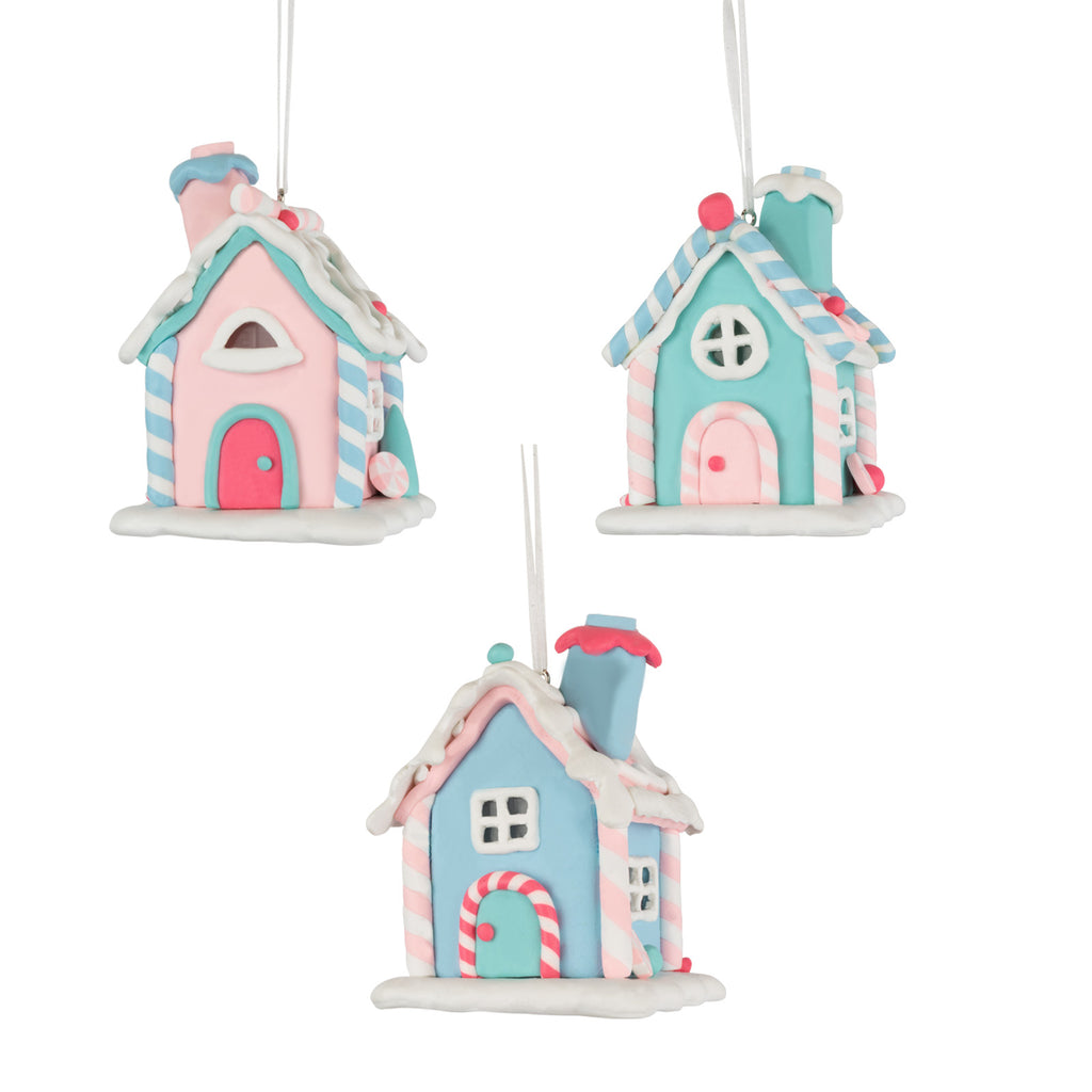 Lebkuchenhaus Baumschmuck 8cm, 3 Designs, 24er Set