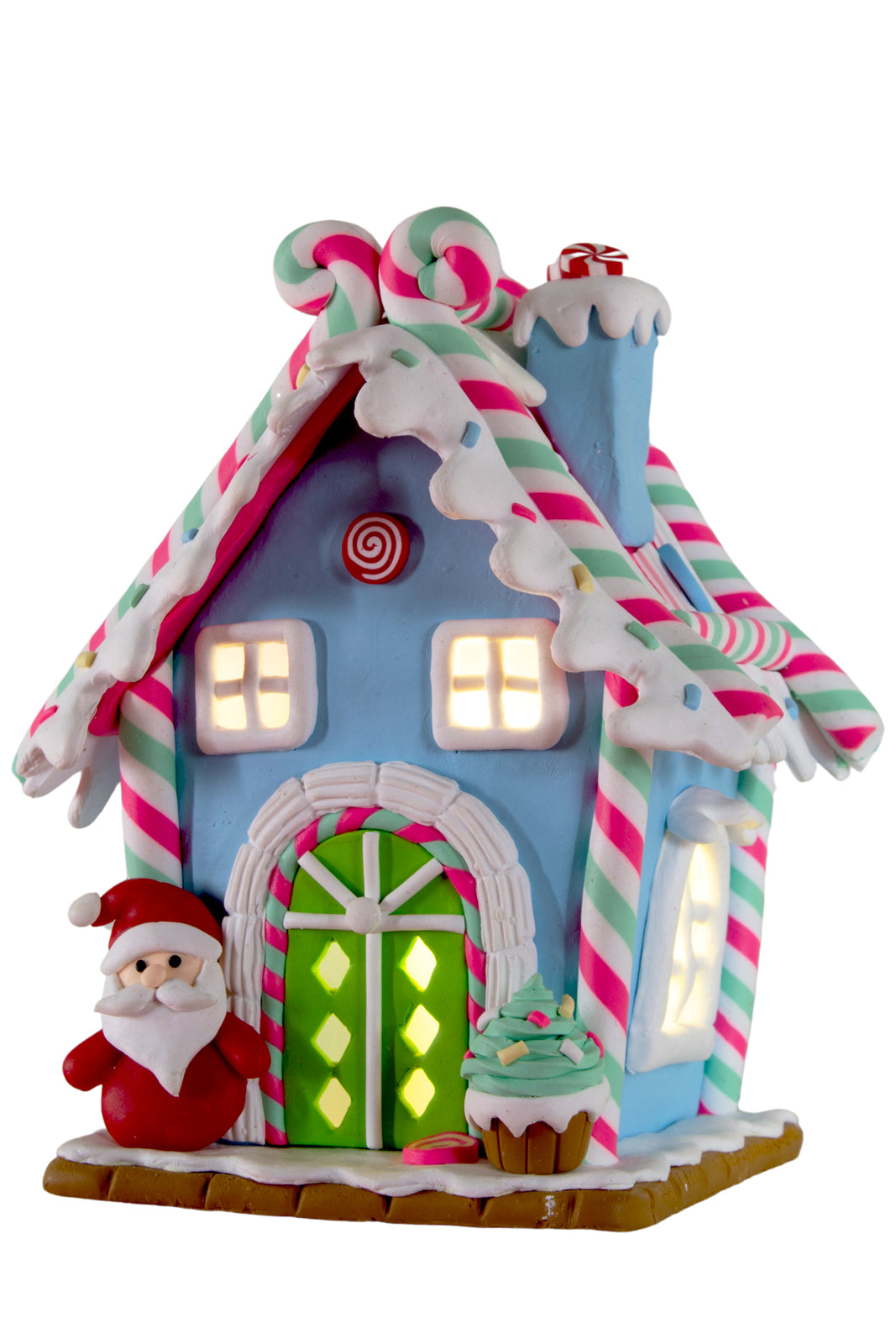 LED Lebkuchenhaus 10cm, 3er Pack mit 3 Designs