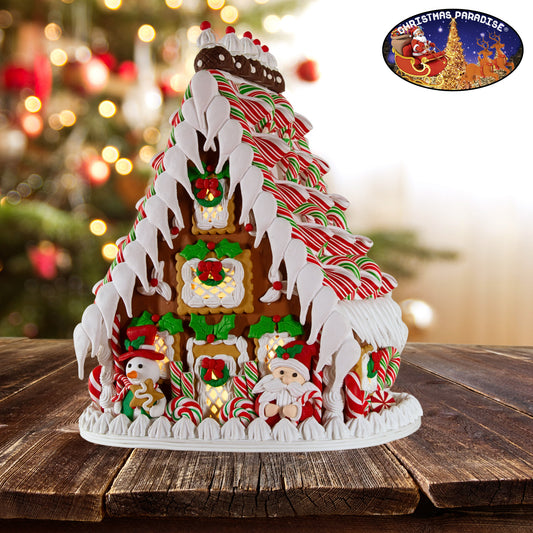 LED Lebkuchenhaus 26cm bunt
