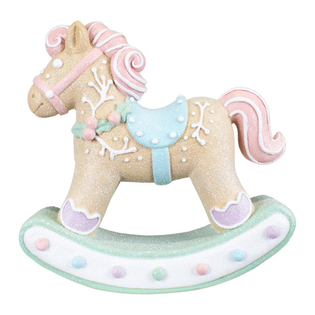 Dekofigur Schaukelpferd im Lebkuchenstil 22cm