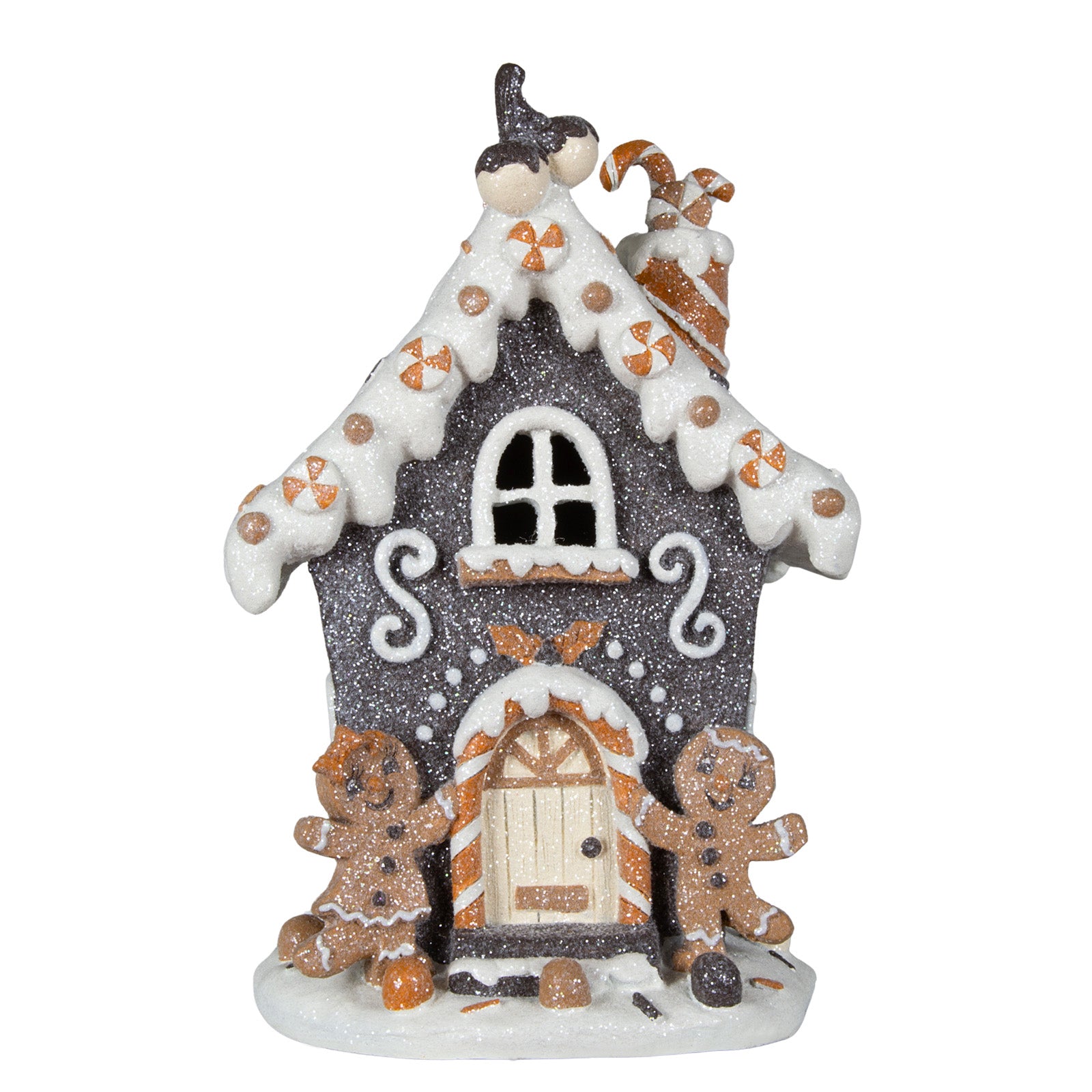 LED Lebkuchenhaus 20cm dunkelgrau
