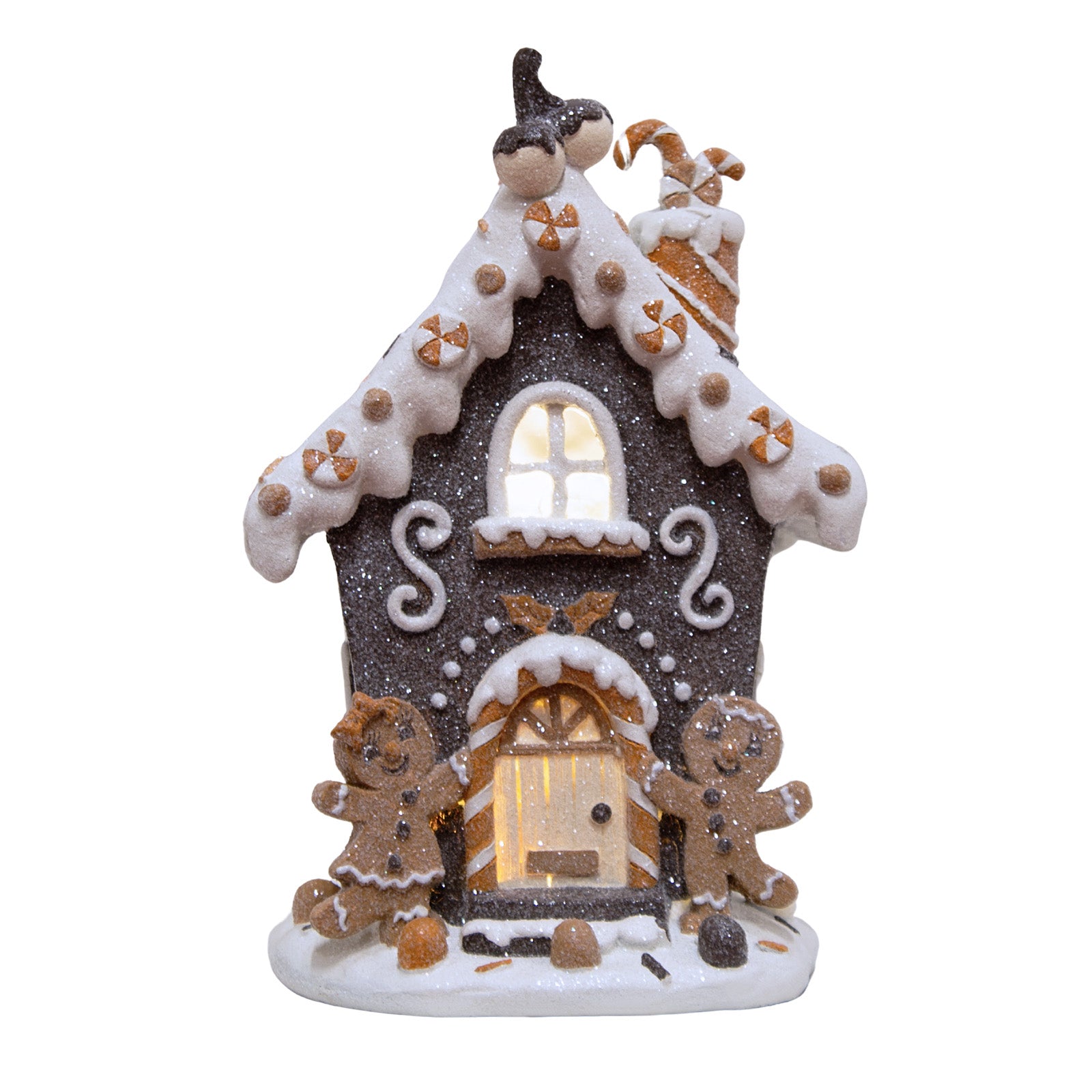 LED Lebkuchenhaus 20cm dunkelgrau