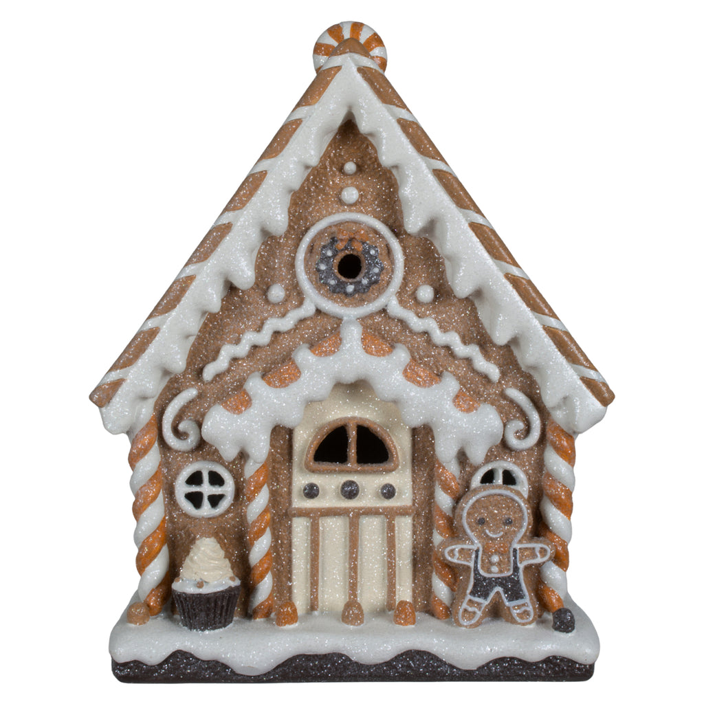 LED Lebkuchenhaus 25cm braun