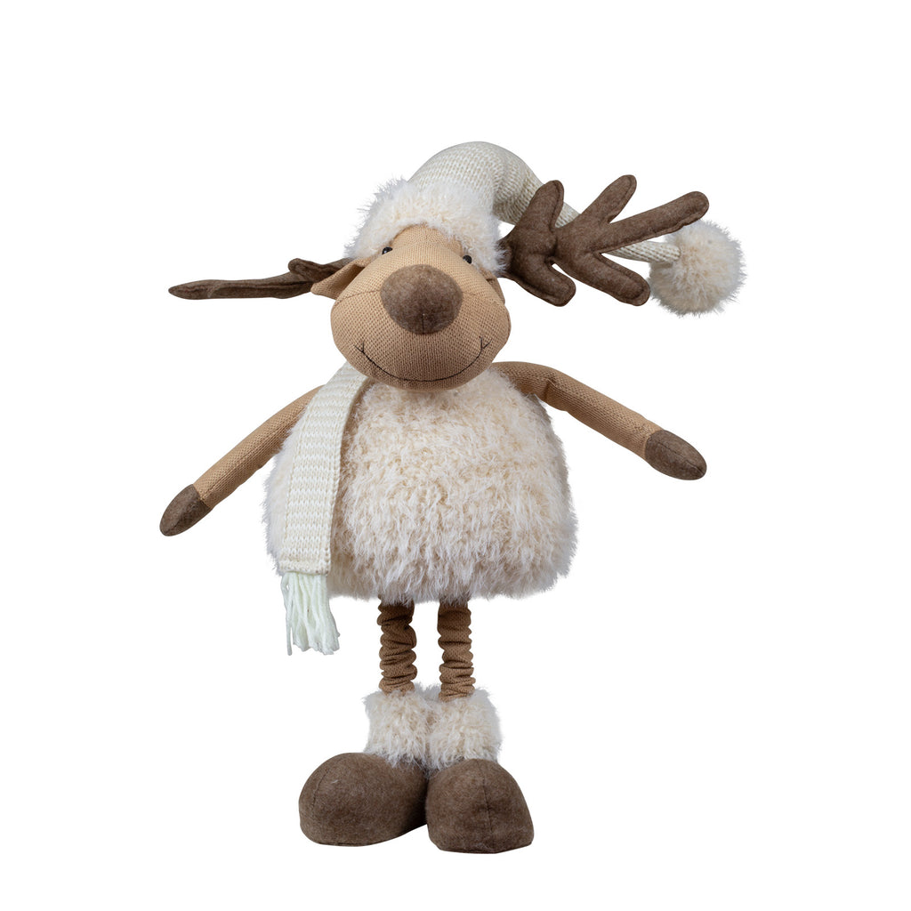 Elch ausziehbar 43-67cm (71-92cm) Dekofigur mit flauschigem Körper und Teleskopbeinen