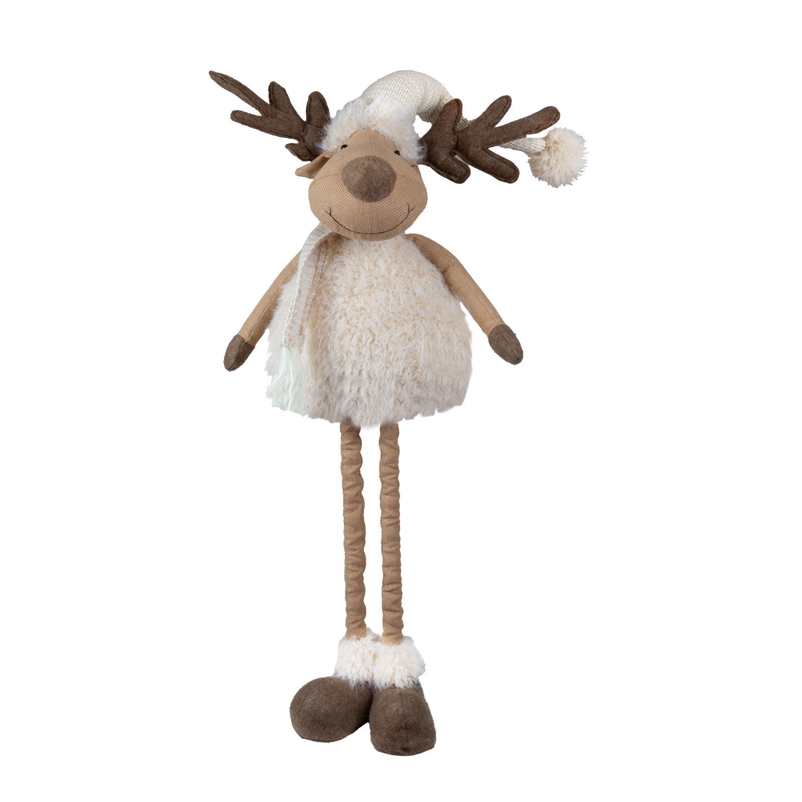 Elch ausziehbar 43-67cm (71-92cm) Dekofigur mit flauschigem Körper und Teleskopbeinen
