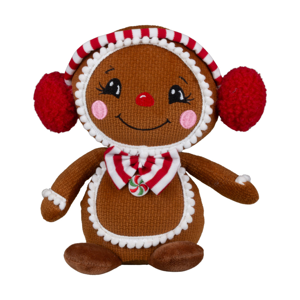 Lebkuchenfiguren im 2er Set Weihnachtsdeko aus Stoff 22cm sitzend