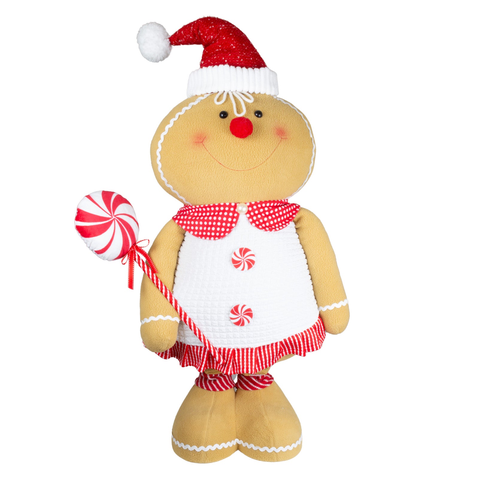 Lebkuchenfigur ausziehbar 75-136cm (96-160cm) Dekofigur 2 Designs mit Zuckerstange