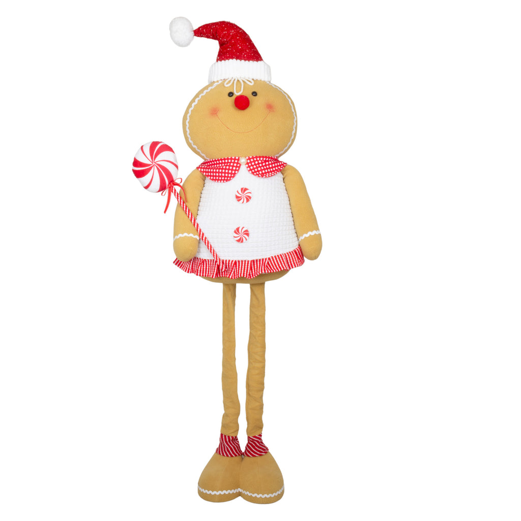 Lebkuchenfigur ausziehbar 75-136cm (96-160cm) Dekofigur 2 Designs mit Zuckerstange