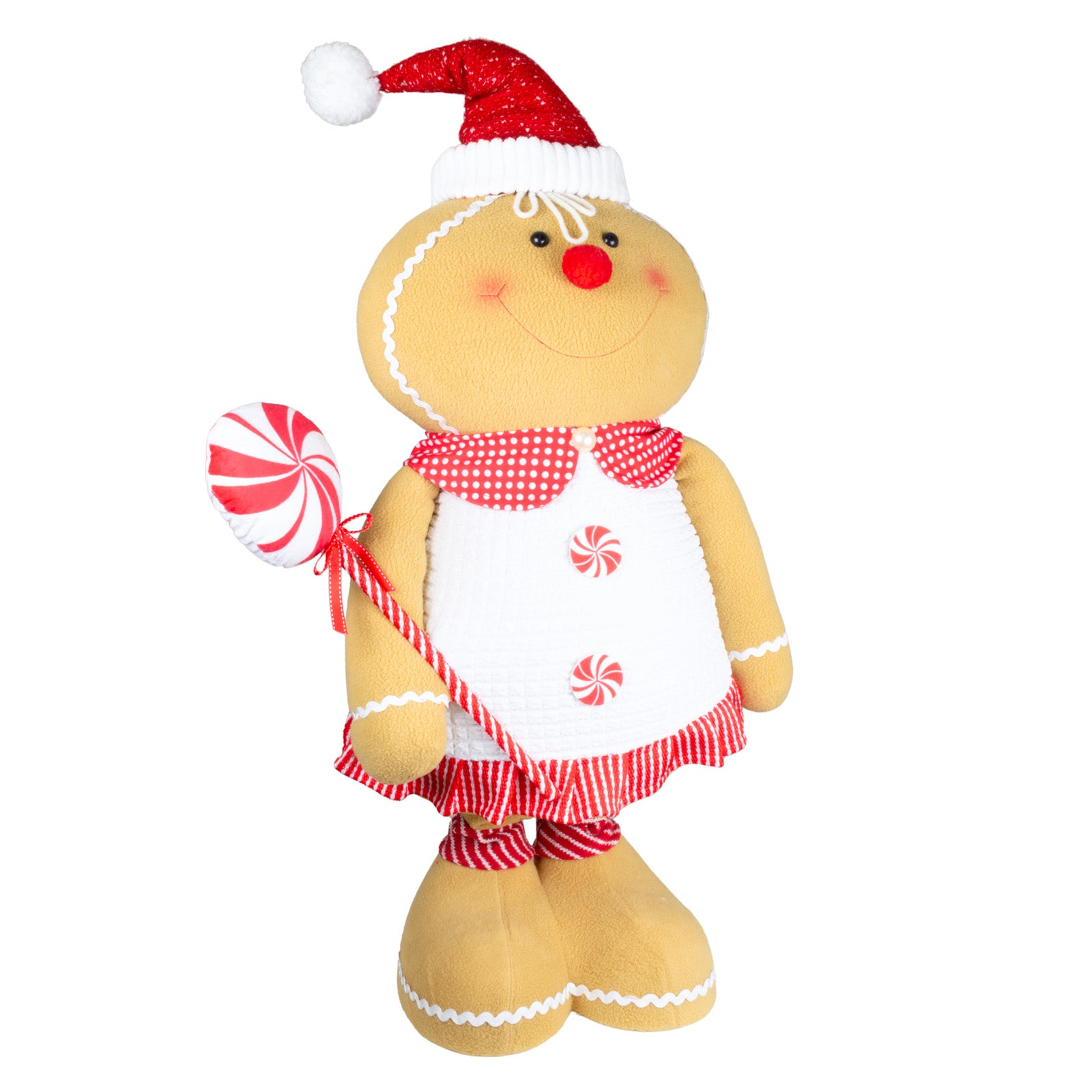 Lebkuchenfigur ausziehbar 75-136cm (96-160cm) Dekofigur 2 Designs mit Zuckerstange