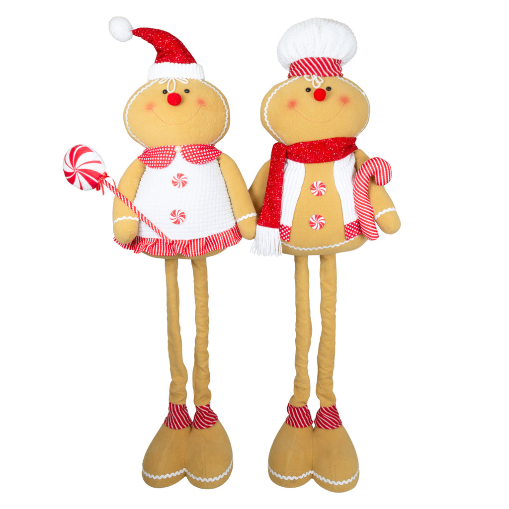 Lebkuchenfigur ausziehbar 75-136cm (96-160cm) Dekofigur 2 Designs mit Zuckerstange