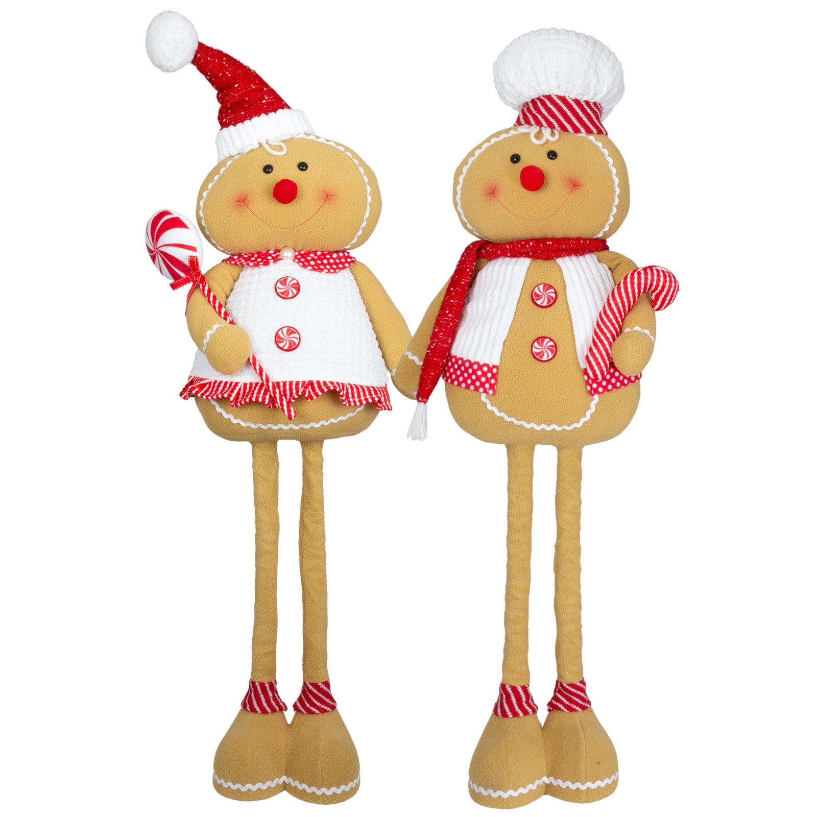 Lebkuchenfiguren ausziehbar 64-100cm (77-115cm) Dekofigur 2 Designs mit Zuckerstange