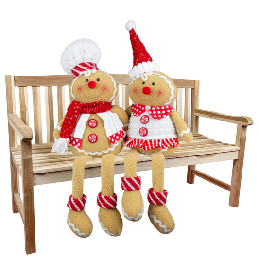 Lebkuchenfiguren Kantenhocker 26cm(45cm) Dekofigur sitzend 2 Designs