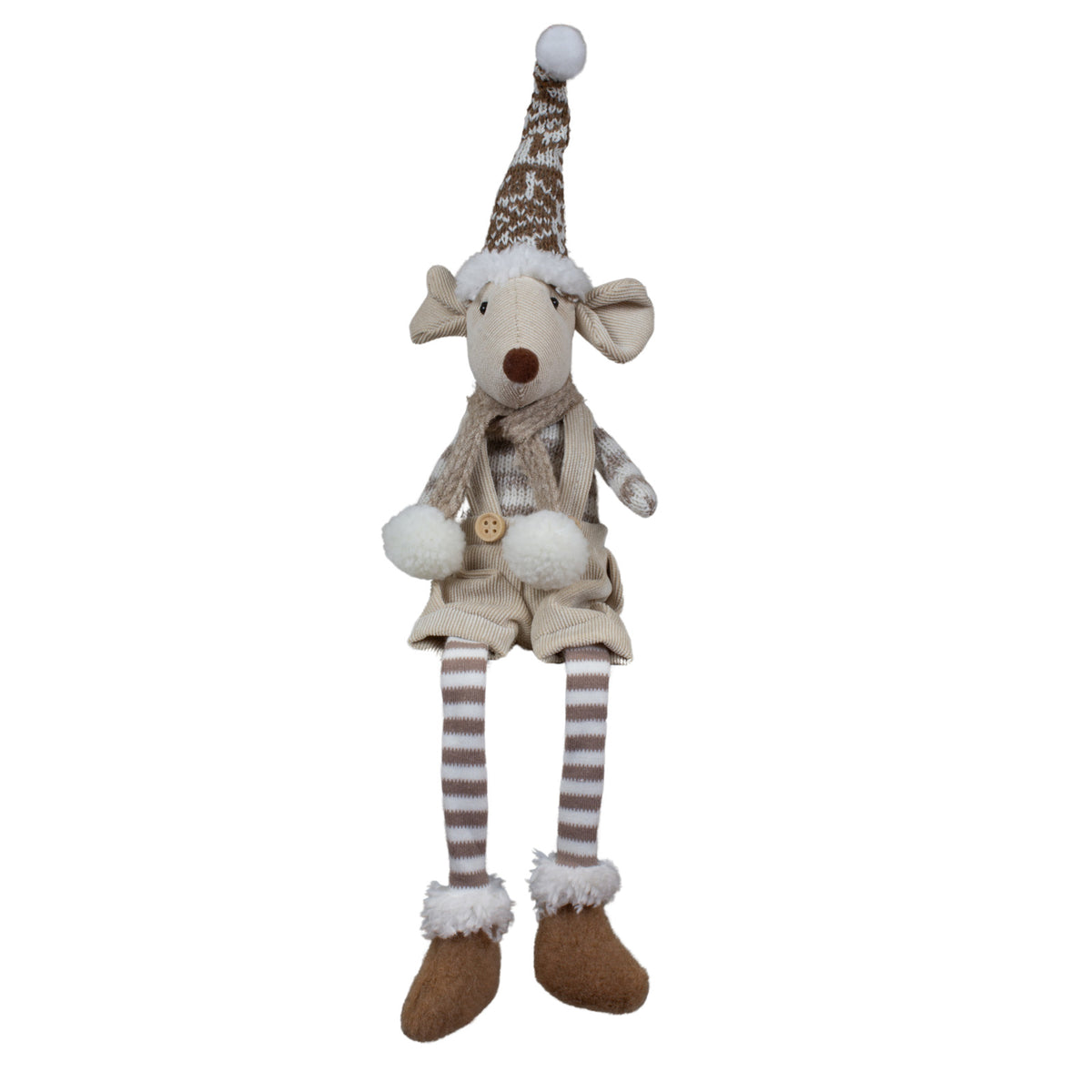 Maus sitzend 22cm (43cm) Dekofigur Kantnehocker 2 Designs beige