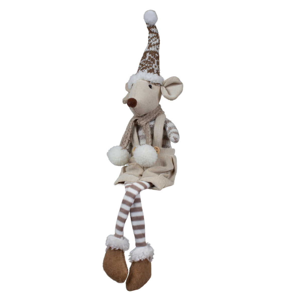 Maus sitzend 22cm (43cm) Dekofigur Kantnehocker 2 Designs beige