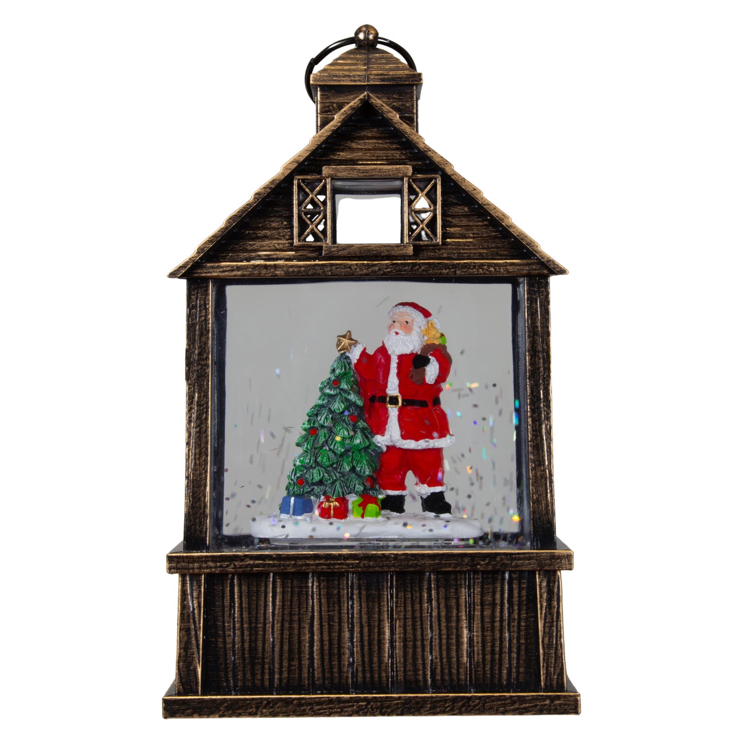 LED Schneelaterne 2er set Weihnachtsmann und Schneemann 17cm + Musik