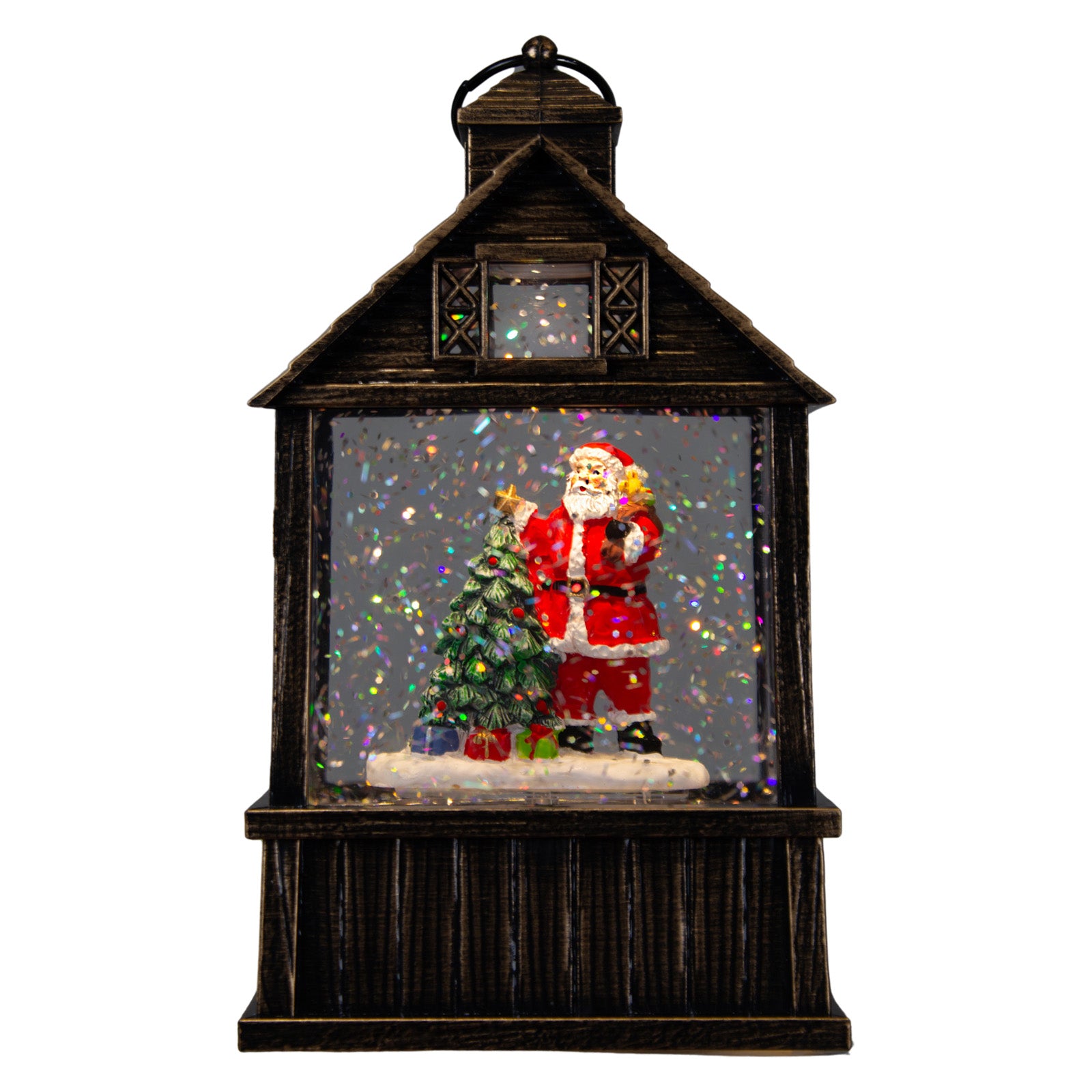 LED Schneelaterne Weihnachtsmann und Schneemann 17cm 2 Designs + Musik