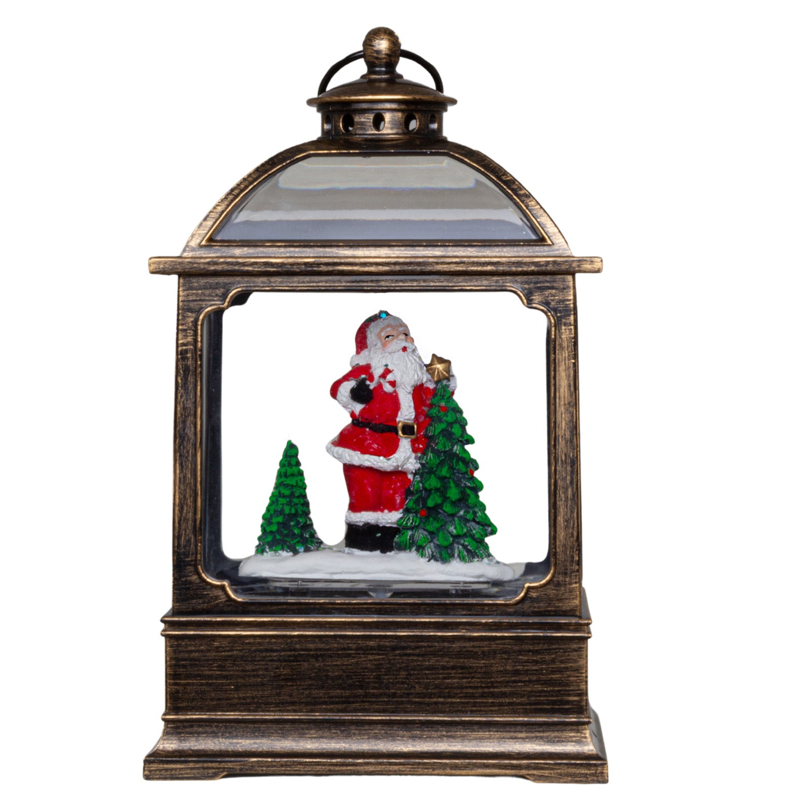 LED Schneelaterne Weihnachtsmann 17cm + Musik