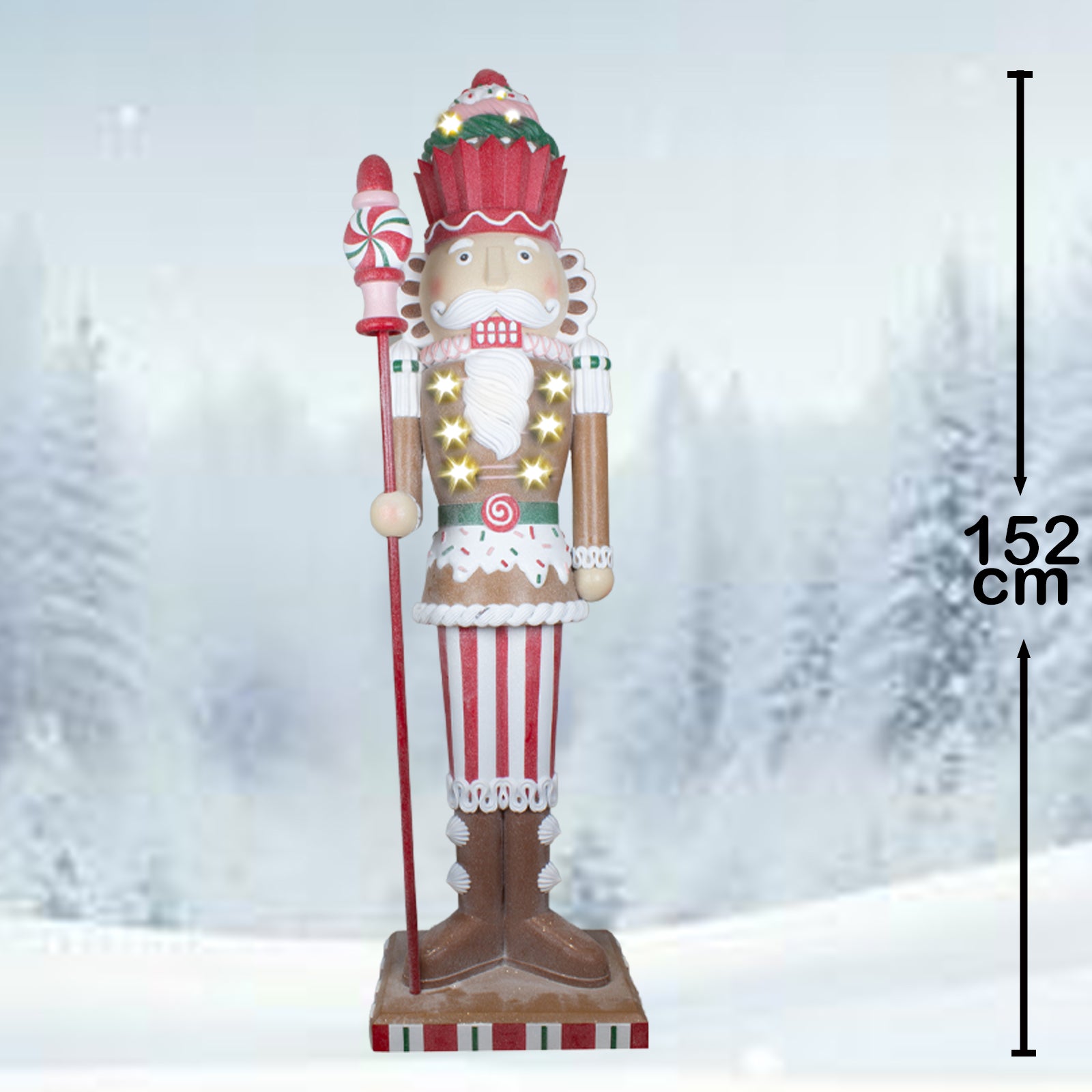 XL LED Nussknacker 152cm, Polyresin