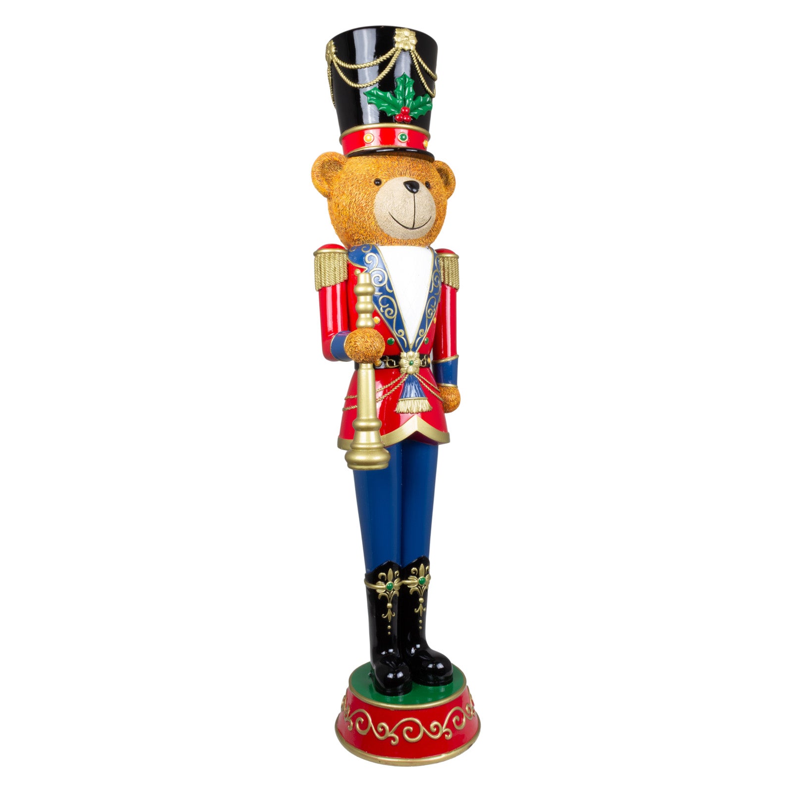 Deko Nussknacker Bär Weihnachtsfigur in Soldatenuniform 73 cm